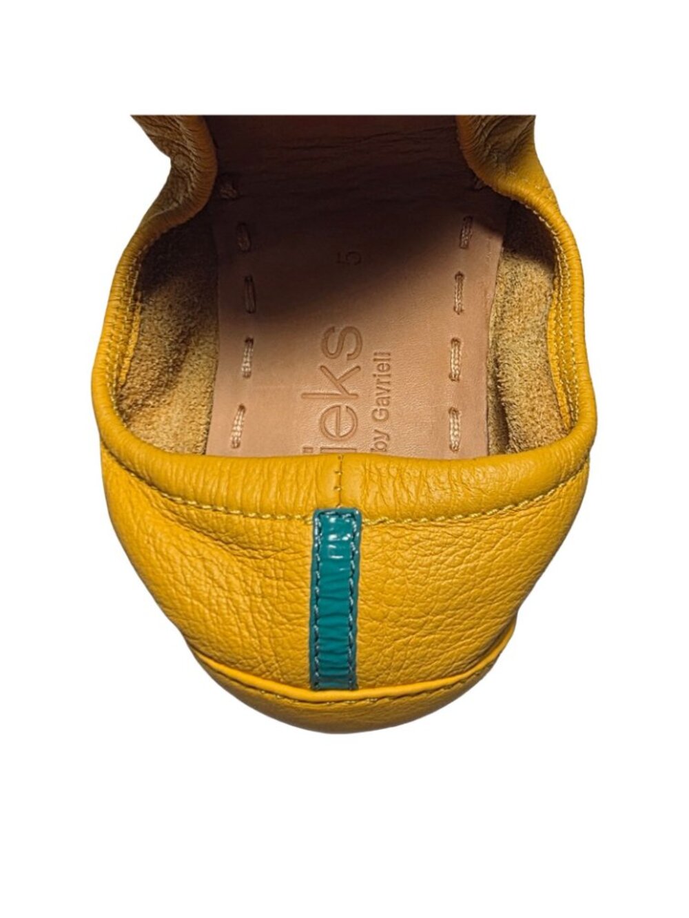 Women's - Tieks by Gavrieli Yellow Leather Flats, Size 5 - Picture 6 of 9